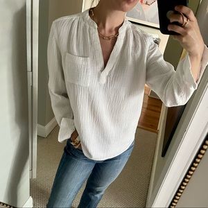 GAP XS ultra lightweight waffle weave white shirt.